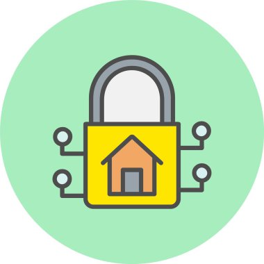 Akıllı Kilit Satırı Dolu Çember Simgesi