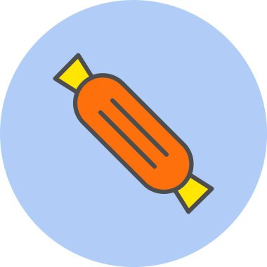 Şekerleme Satırı Dolu Çember Simgesi