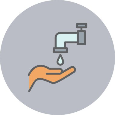 Abdest Satırı Doldurulmuş Çember Simgesi