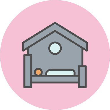 Konaklama Satırı Dolu Çember Simgesi