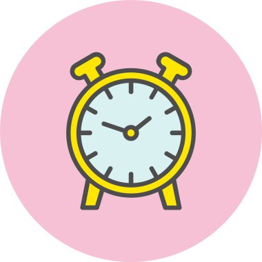 Alarm Saat Satırı Dolu Çember Simgesi