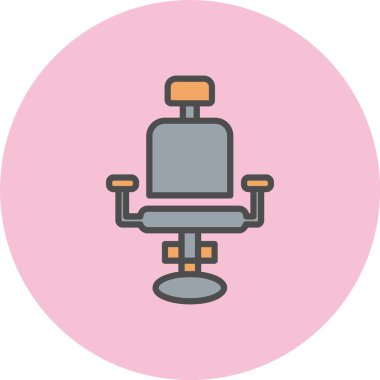 Berber Sandalyesi Satırı Daire Simgesi Dolu