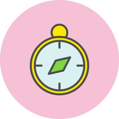 Pusula Satırı Dolu Çember Simgesi