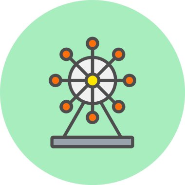 Dönme dolap Hattı Daire Simgesi Dolu