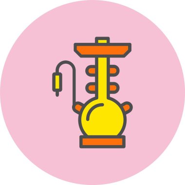 Nargile Satırı Dolu Çember Simgesi