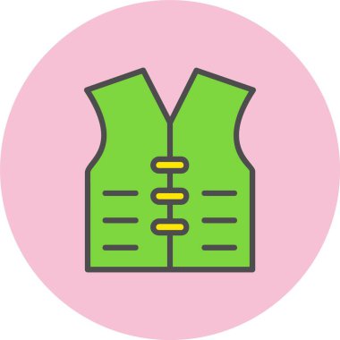 Can yeleği Satırı Dolu Çember Simgesi