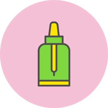 Organik Yağ Çizgisi Çember Simgesi Dolu