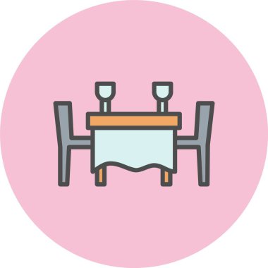 Restoran Satırı Dolu Çember Simgesi