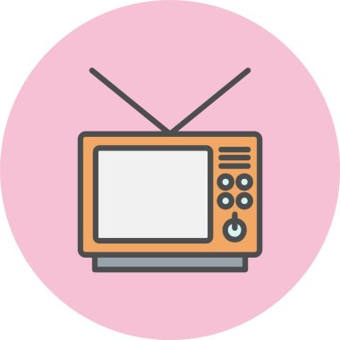 TV Satırı Dolu Çember Simgesi