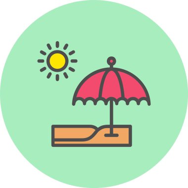 Sahil Hattı Dolu Çember Simgesi