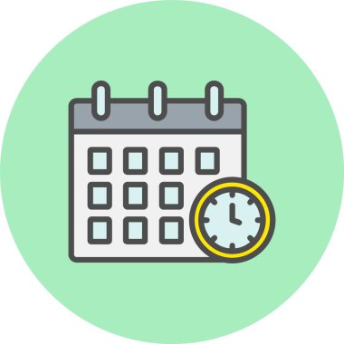 Takvim Satırı Dolu Çember Simgesi