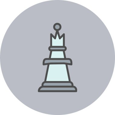 Satranç Kraliçesi Satırı Dolu Çember Simgesi