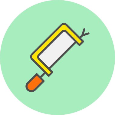 Demir Testere Satırı Dolu Çember Simgesi