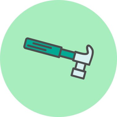 Çekiç Satırı Dolu Çember Simgesi