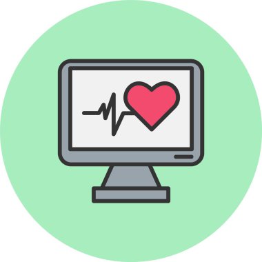 Kalp atışı izleme Satırı Dolu Çember Simgesi