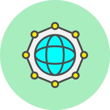 İnternet Satırı Dolu Çember Simgesi