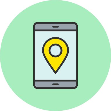 Konum Satırı Dolu Çember Simgesi