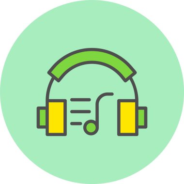 Müzik Satırı Dolu Çember Simgesi