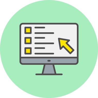 Çevrimiçi Ders Satırı Dolu Çember Simgesi