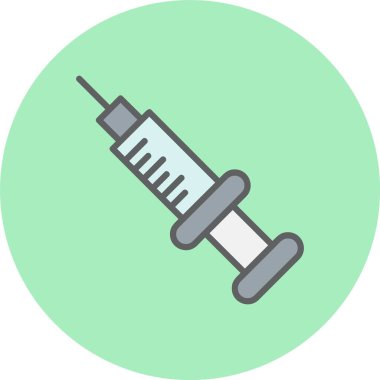 Şırınga Satırı Dolu Çember Simgesi