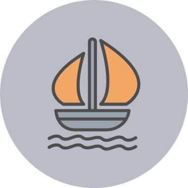 Tekne Satırı Dolu Çember Simgesi