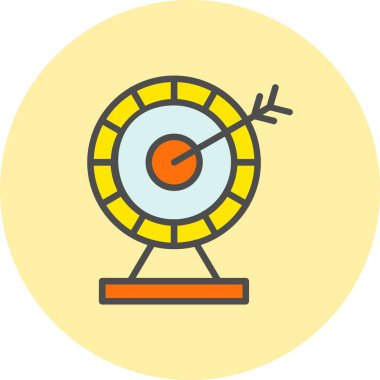 Dart Tahtası Satırı Dolu Çember Simgesi