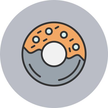 Donut Satırı Dolu Çember Simgesi