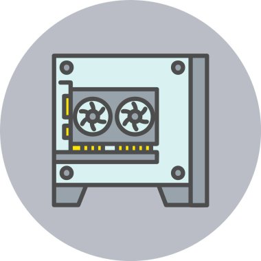 Pc Satırı Dolu Çember Simgesi