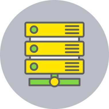 Sunucu Satırı Dolu Çember Simgesi