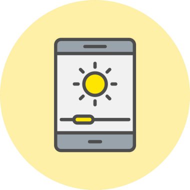 Parlaklık Satırı Dolu Çember Simgesi