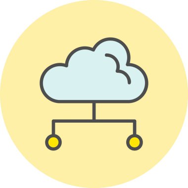 Bulut Hesaplama Satırı Dolu Çember Simgesi