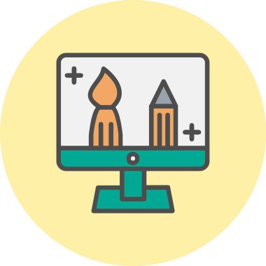 Tasarımcı Satırı Dolu Çember Simgesi