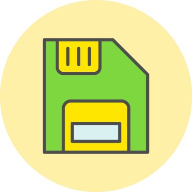 Disket Satırı Dolu Çember Simgesi