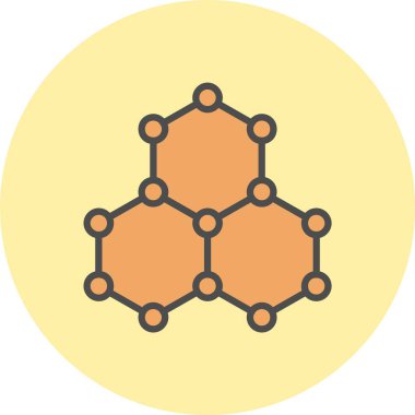 Altıgen yapı Satırı Dolu Çember Simgesi