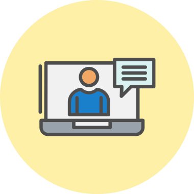 Canlı Sohbet Satırı Dolu Çember Simgesi