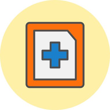 Tıbbî Kitap Satırı Dolu Çember Simgesi