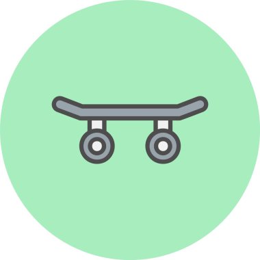 Kaykay Çizgisi Daire Simgesi Dolu