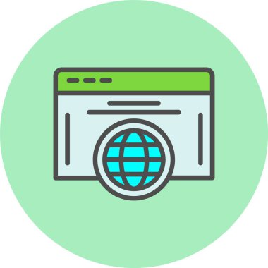 Web Satırı Dolu Çember Simgesi