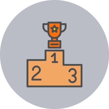 Birinci Ödül Satırı Doldurulmuş Çember Simgesi