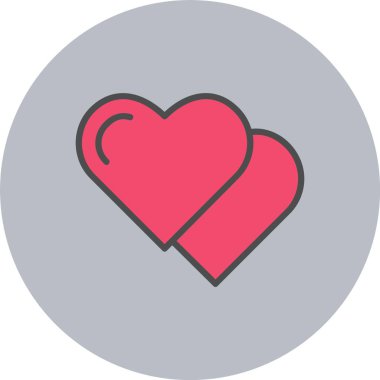 Kalp Satırı Dolu Çember Simgesi