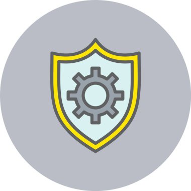 Kalkan Satırı Dolu Çember Simgesi