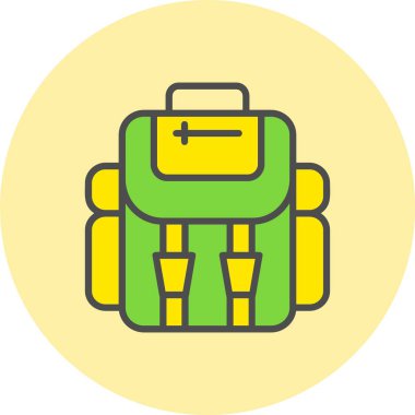 Sırt Çantası Satırı Dolu Çember Simgesi