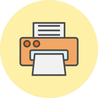 Yazıcı Satırı Dolu Çember Simgesi