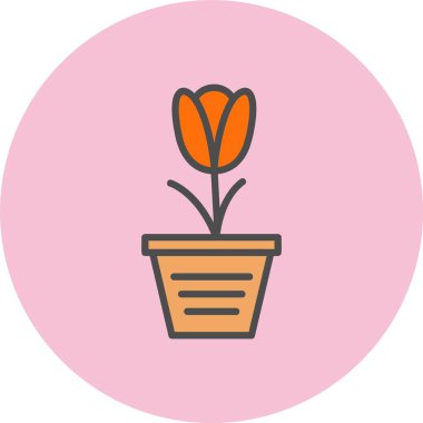 Çiçek Satırı Dolu Çember Simgesi