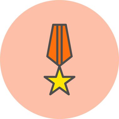 Rozet Satırı Dolu Çember Simgesi