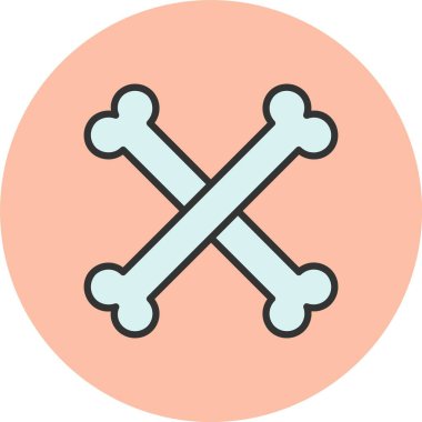 Kemik Satırı Dolu Çember Simgesi