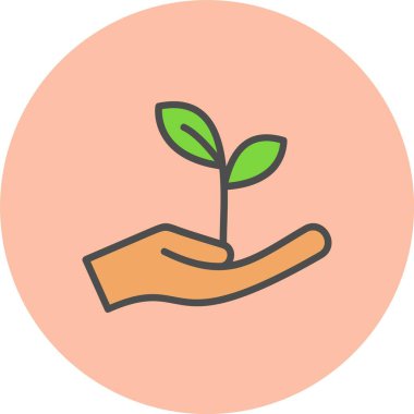 Büyüme Satırı Dolu Çember Simgesi