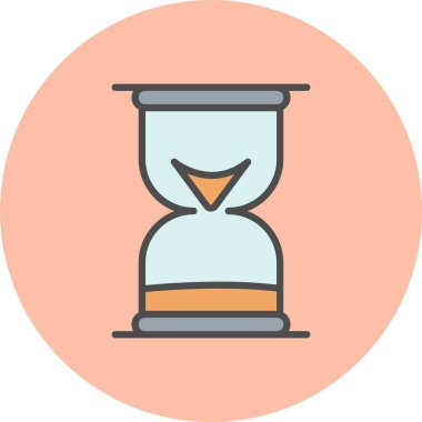 Kum Saati Satırı Dolu Çember Simgesi