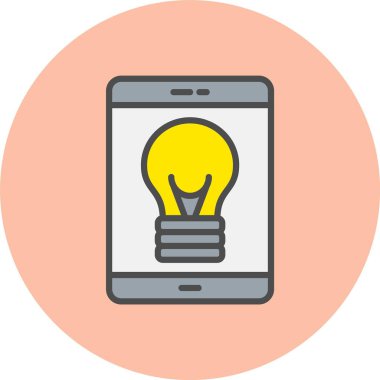 Ampul Satırı Dolu Çember Simgesi