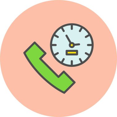 Telefon Hattı Dolu Çember Simgesi